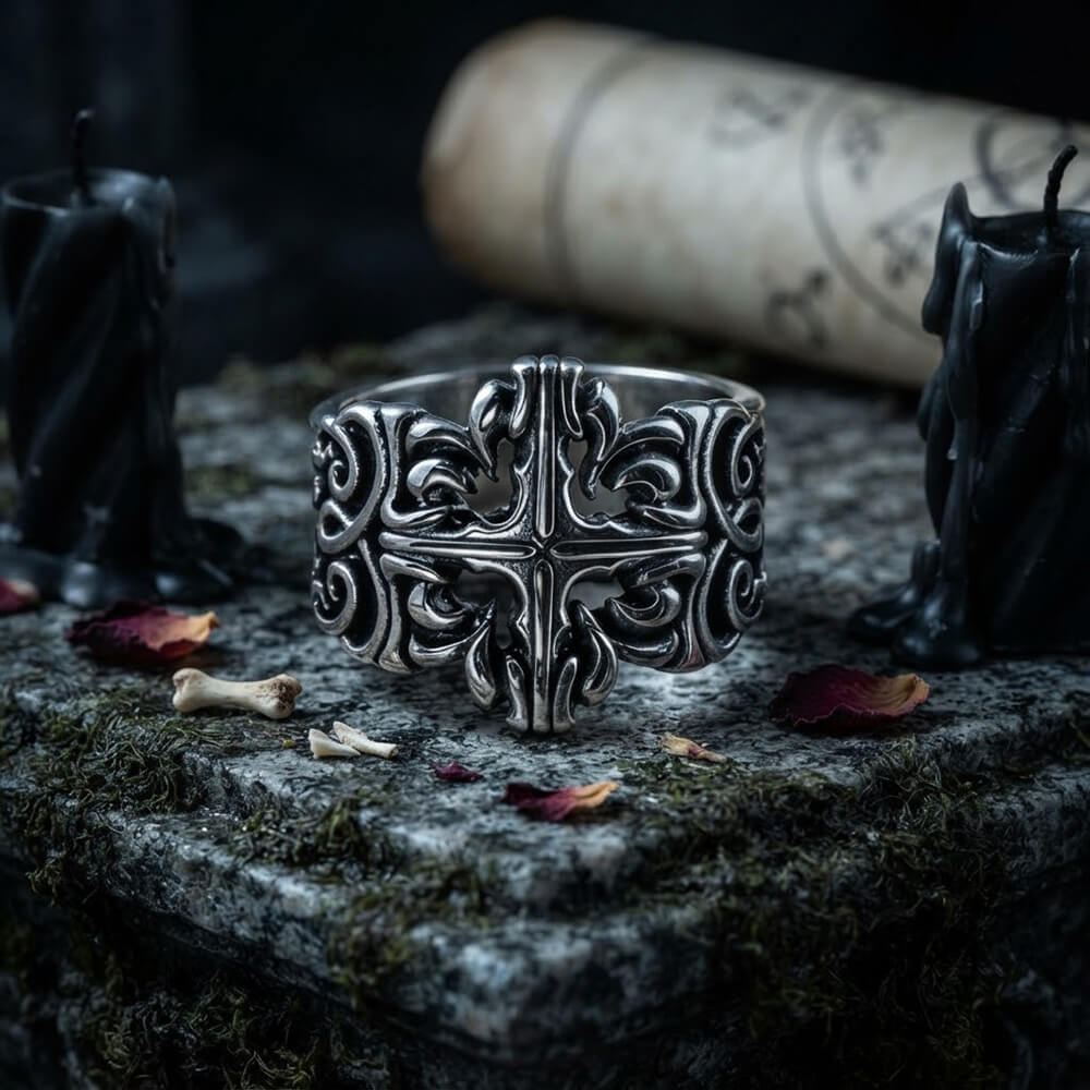 Vintage Classical Pattern Stainless Steel Ring