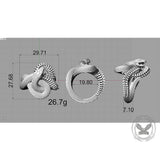 Vintage Coiled Snake Sterling Silver Animal Ring