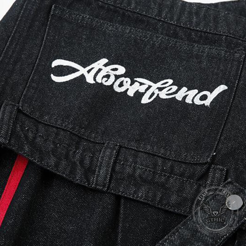 Pantalon Punk Homme en Coton Imprimé Crâne Patch