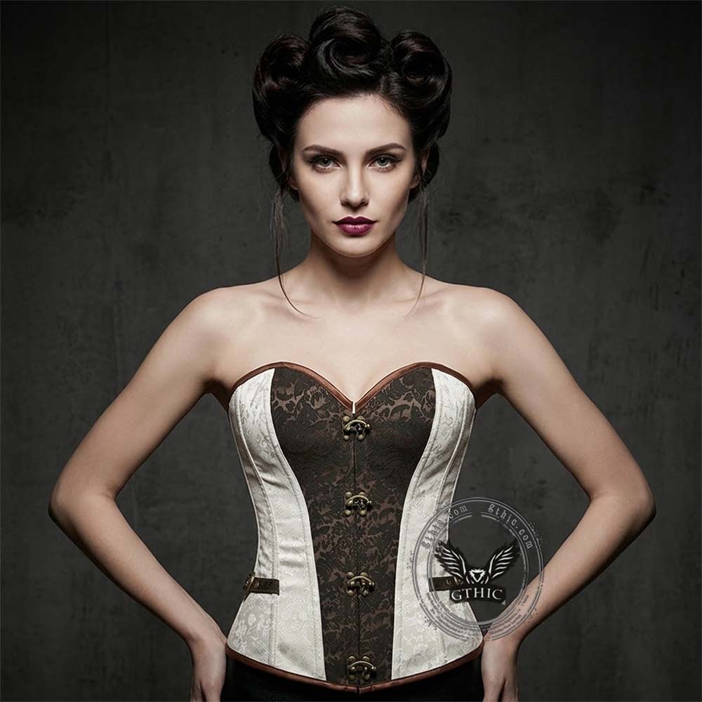 Vintage Colorblock Embroidery Shaping Court Corset | Gthic.com