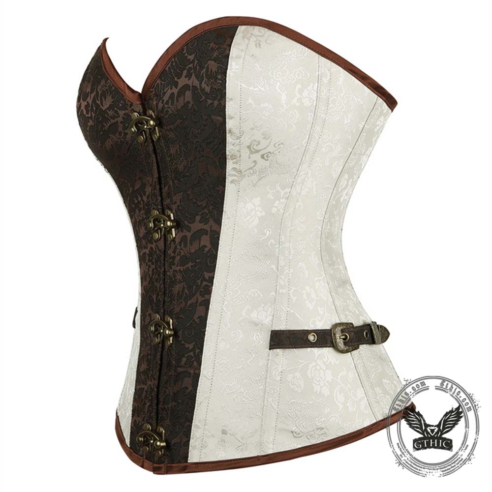 Vintage Colorblock Embroidery Shaping Court Corset