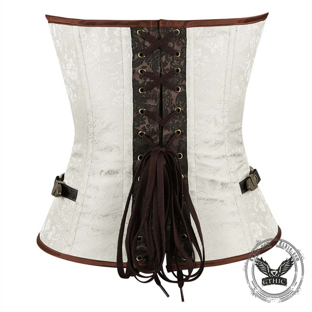 Vintage Colorblock Embroidery Shaping Court Corset