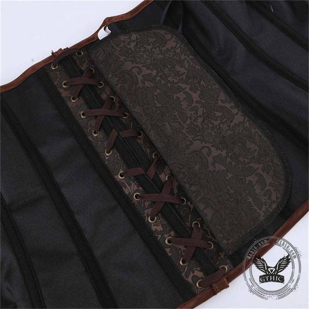 Vintage Colorblock Embroidery Shaping Court Corset