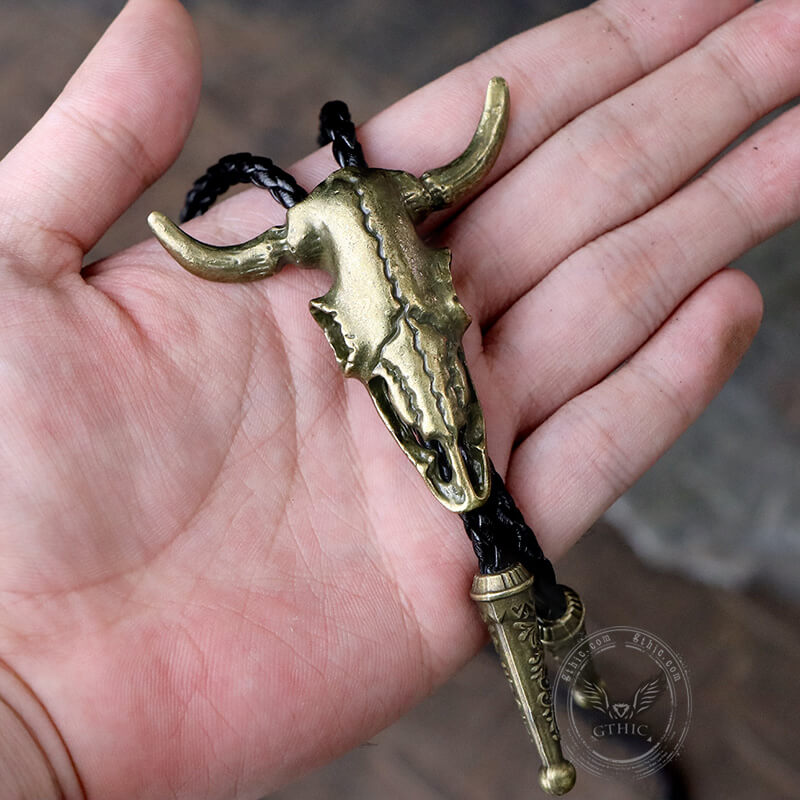 Vintage Cow Skull Alloy Bolo Tie