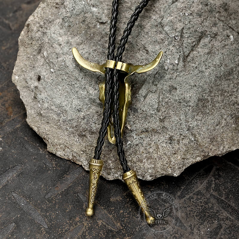 Vintage Cow Skull Alloy Bolo Tie