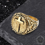 Vintage Cross Knot Stainless Steel Ring