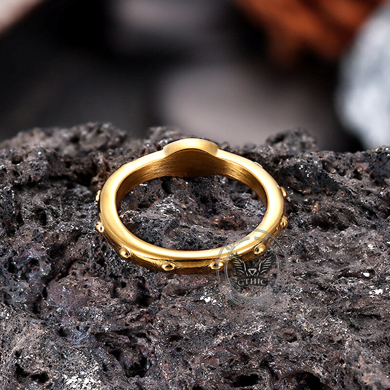 Vintage Cross Pattern Stainless Steel Christian Ring