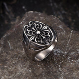 Vintage Cross Pattern Stainless Steel Punk Ring | Gthic.com
