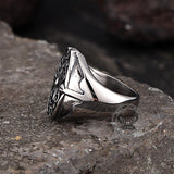 Vintage Cross Pattern Stainless Steel Punk Ring