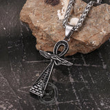 Vintage Cross Pyramid Horus Eye Stainless Steel Pendant | Gthic.com
