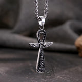 Vintage Cross Pyramid Horus Eye Stainless Steel Pendant | Gthic.com