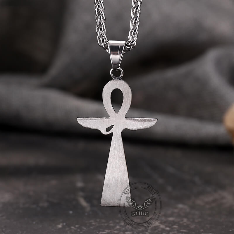 Vintage Cross Pyramid Horus Eye Stainless Steel Pendant | Gthic.com