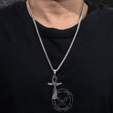 Vintage Cross Pyramid Horus Eye Stainless Steel Pendant | Gthic.com