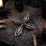 Totenkopf-Anhänger mit Knospenkreuz aus Edelstahl