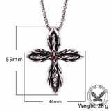 Totenkopf-Anhänger mit Knospenkreuz aus Edelstahl