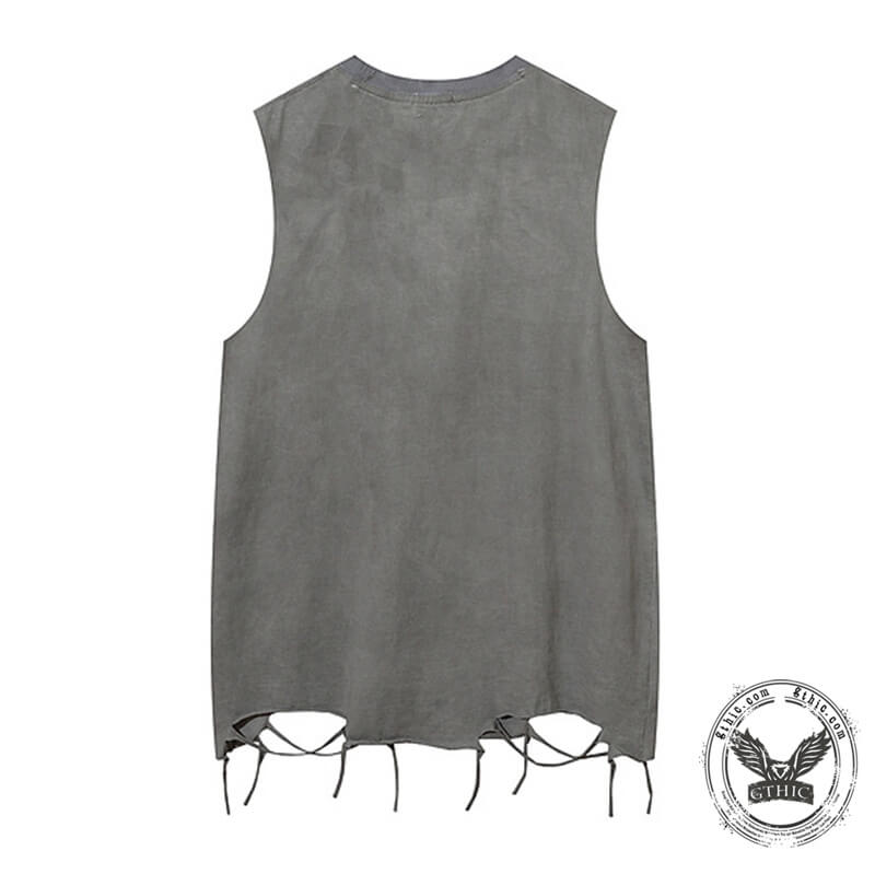 Vintage Cross Rock Star Sleeveless Print Vest | Gthic.com