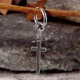 Vintage Cross Stainless Steel Dangle Earrings