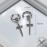 Vintage Cross Stainless Steel Dangle Earrings