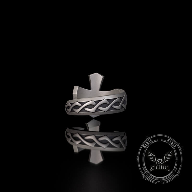 Vintage Cross Sword Sterling Silver Open Ring | Gthic.com
