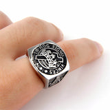 Vintage Crown Cross Stainless Steel Masonic Ring 02 | Gthic.com