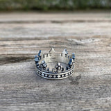 Vintage Crown Design Sterling Silver Ring | Gthic.com