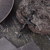 Vintage Crucifixion of Jesus Stainless Steel Cross Pendant