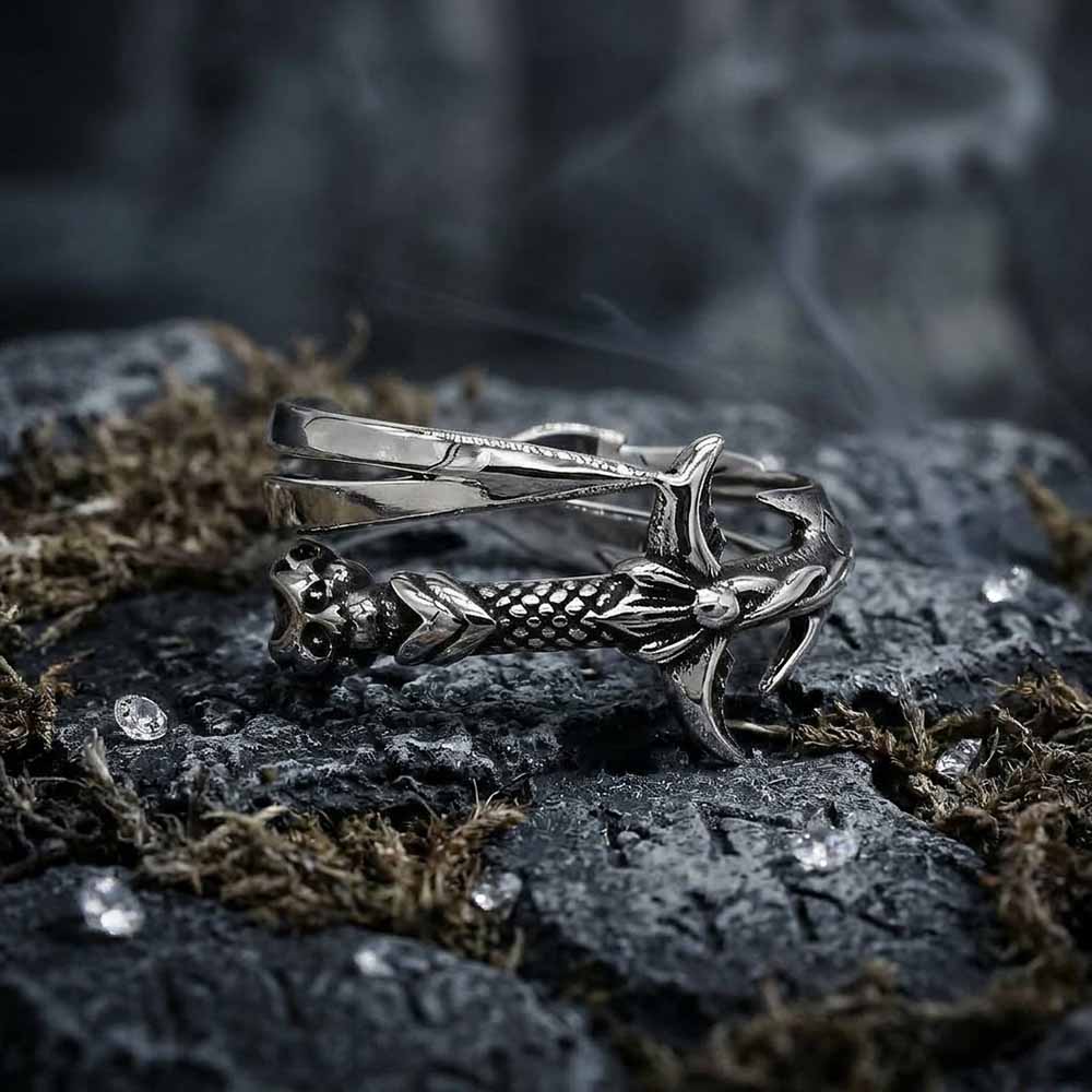 Vintage Curved Sword Stainless Steel Ring