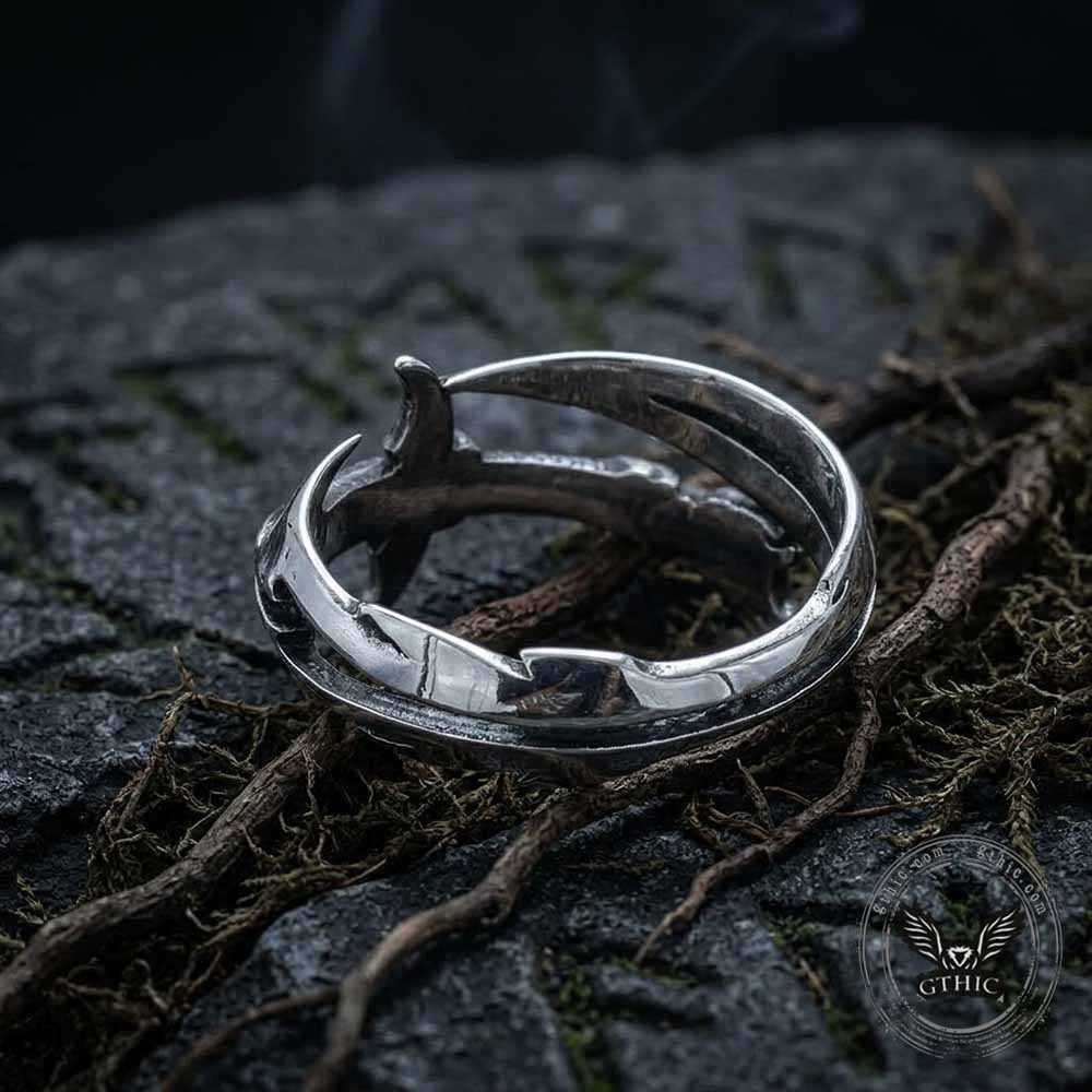 Vintage Curved Sword Stainless Steel Ring
