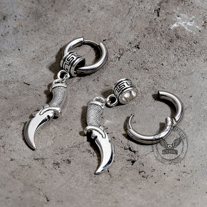 Vintage Dagger-Shaped Stainless Steel Earrings | Gthic.com