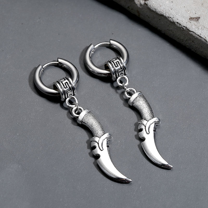 Vintage Dagger-Shaped Stainless Steel Earrings | Gthic.com