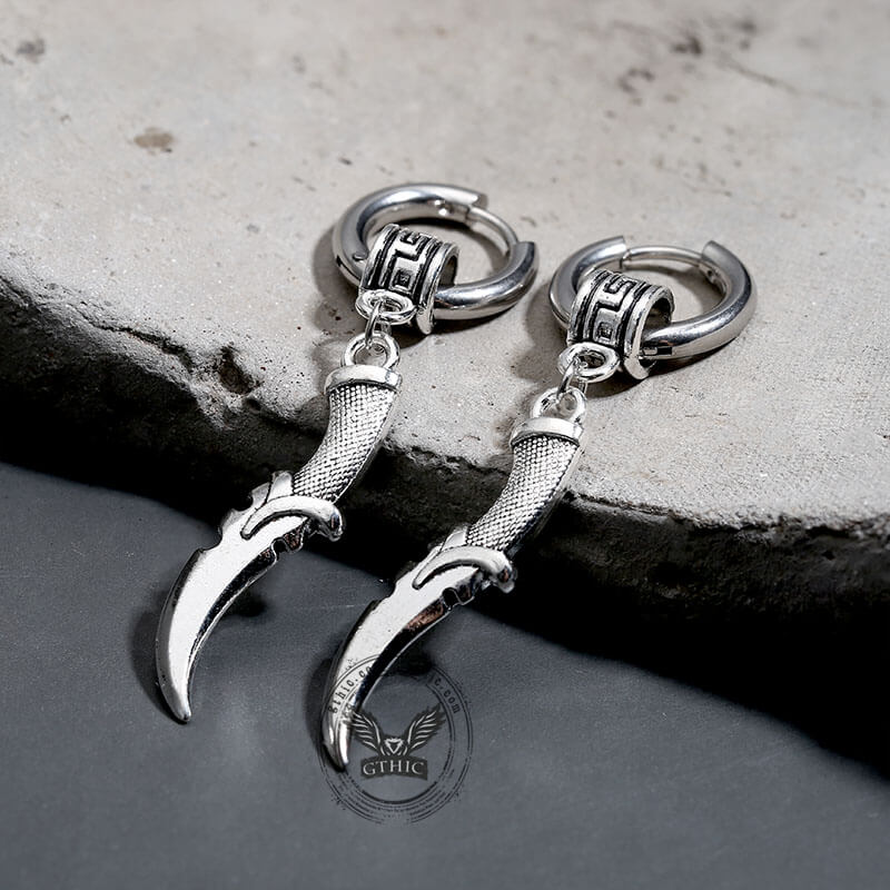 Vintage Dagger-Shaped Stainless Steel Earrings | Gthic.com