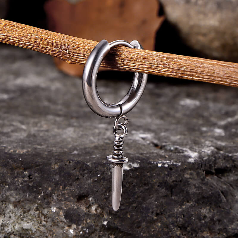 Vintage Dagger Design Stainless Steel Earrings | Gthic.com