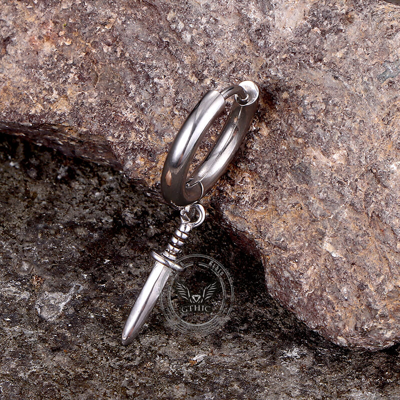 Vintage Dagger Design Stainless Steel Earrings | Gthic.com