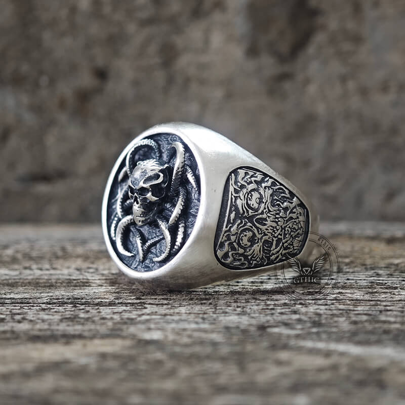 Vintage Demon Skull Silver Ring | Gthic.com