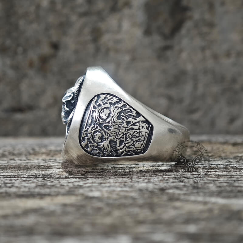 Vintage Demon Skull Silver Ring | Gthic.com