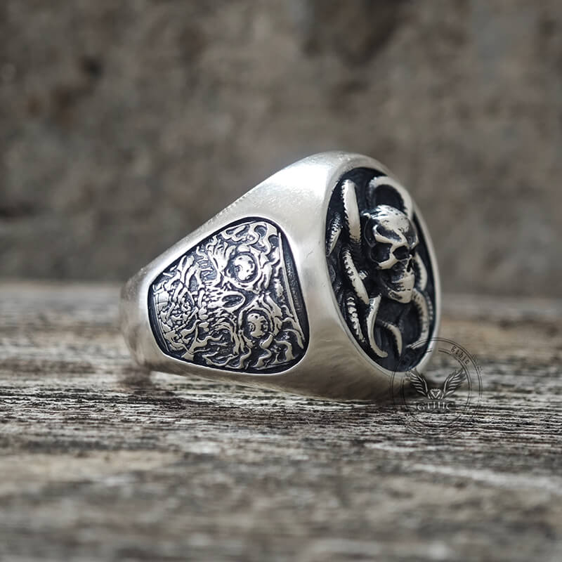 Vintage Demon Skull Silver Ring | Gthic.com