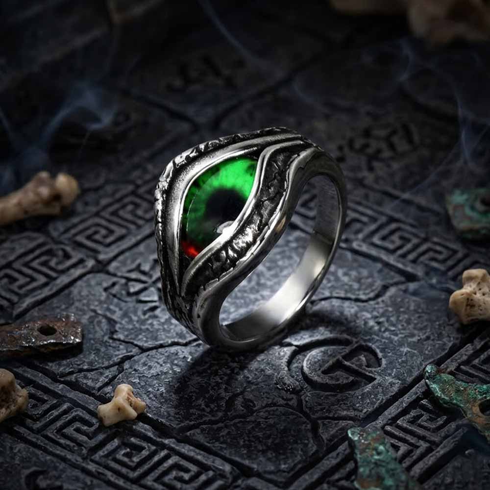 Vintage Devil Eye Stainless Steel Ring | Gthic.com