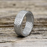 Vintage Diamond Dragon Scale Stainless Steel Ring | Gthic.com