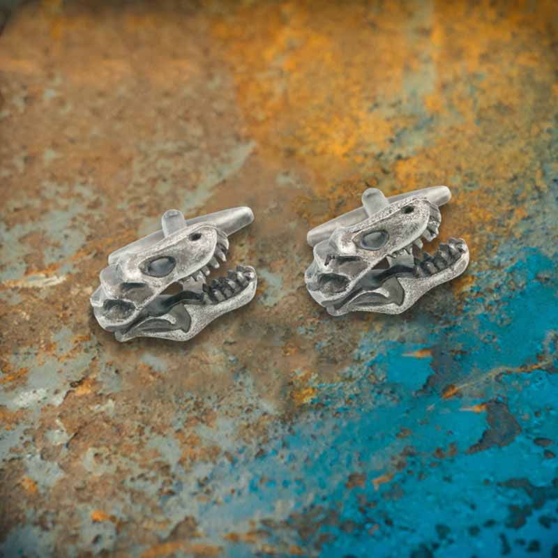 Gemelli con teschio in ottone Oni demone giapponese