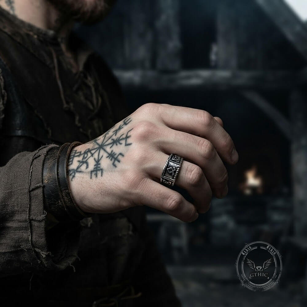 Vintage Distressed Celtic Knot Stainless Steel Viking Ring | Gthic.com