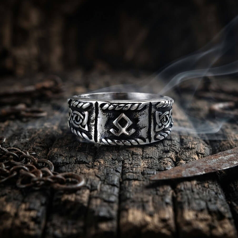 Vintage Distressed Celtic Knot Stainless Steel Viking Ring | Gthic.com