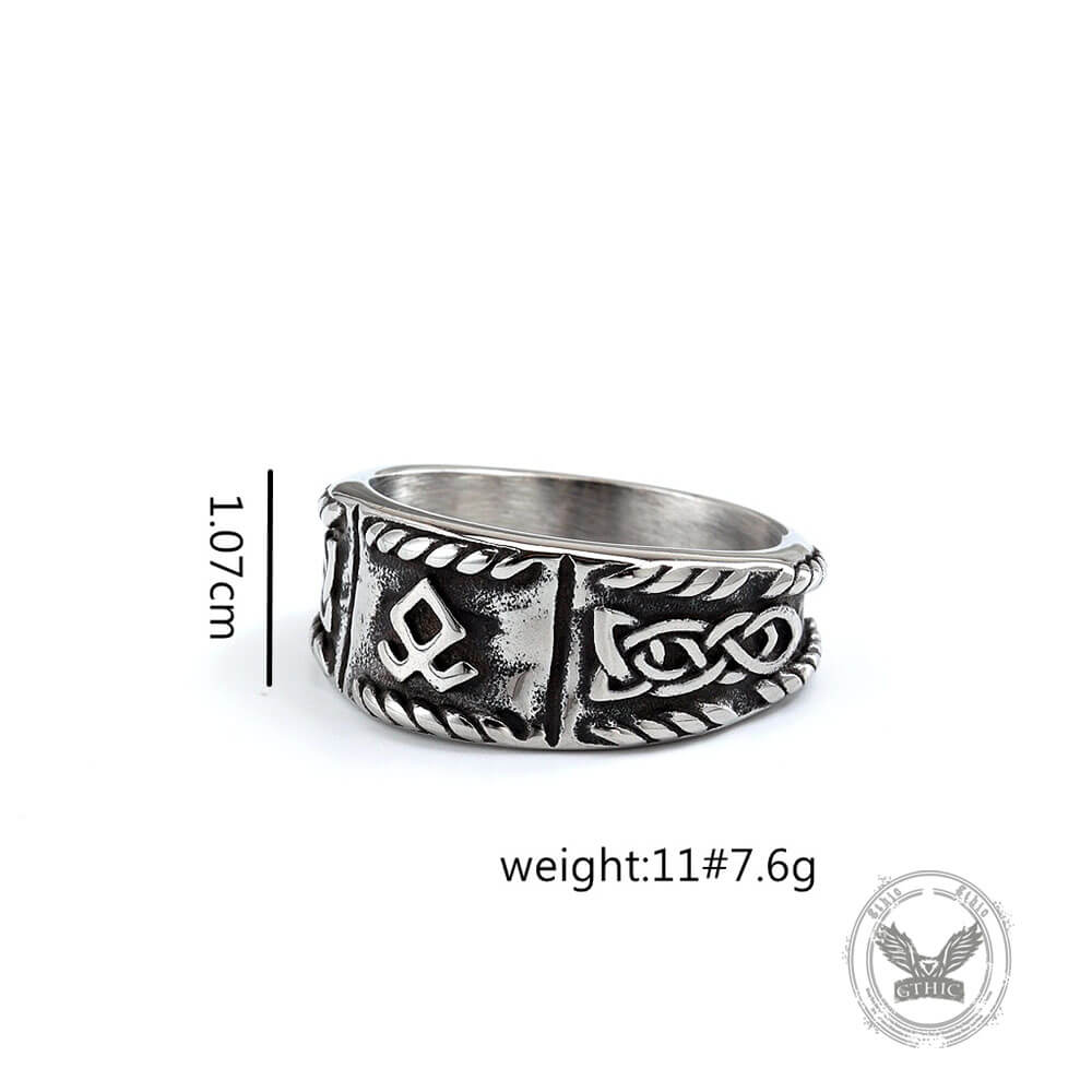 Vintage Distressed Celtic Knot Stainless Steel Viking Ring