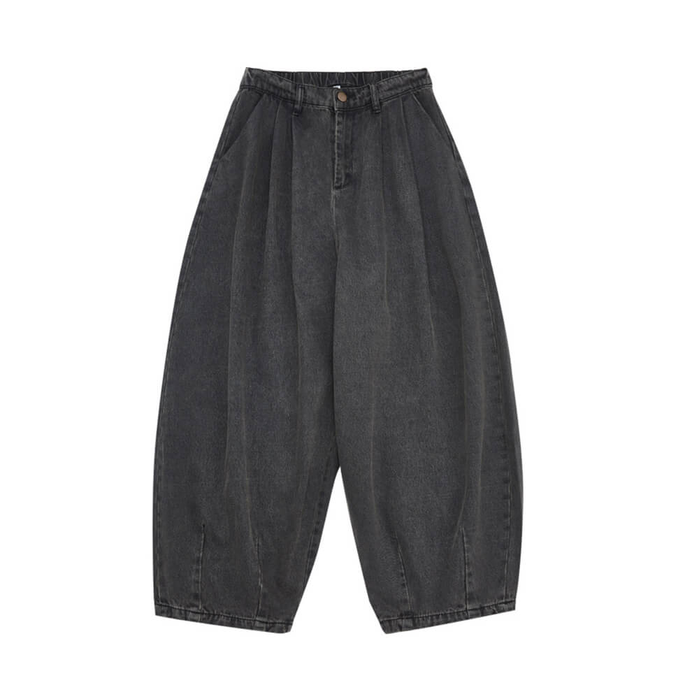 Vintage Distressed Loose Wide-Leg Lantern Jeans 02 | Gthic.com