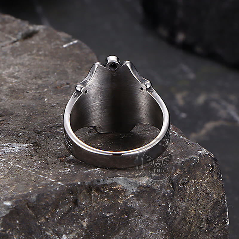 Vintage Double Axe Celtic Knot Stainless Steel Viking Ring