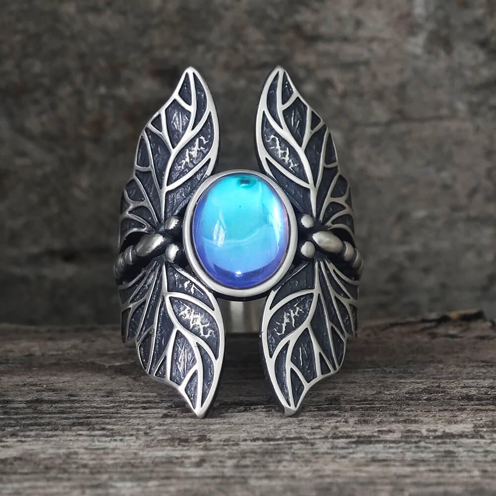 Vintage Double Butterfly Gem Sterling Silver Ring | Gthic.com