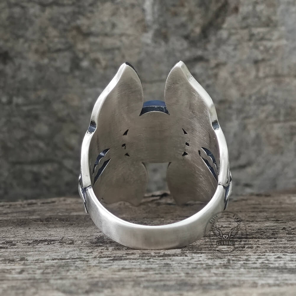 Vintage Double Butterfly Gem Sterling Silver Ring