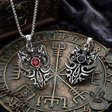 Vintage Double Dragon Gem Sword Stainless Steel Pendant | Gthic.com