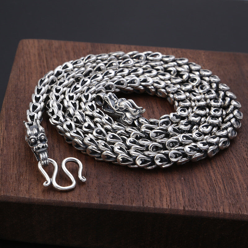 Dragon Healing Crystal Necklace | 925 Sterling Silver | Men's & Women's Protection & Luck Jewelry