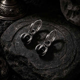 Vintage Dragon Claw Black Agate Stainless Steel Earrings | Gthic.com