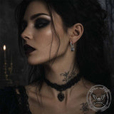 Vintage Dragon Claw Black Agate Stainless Steel Earrings | Gthic.com